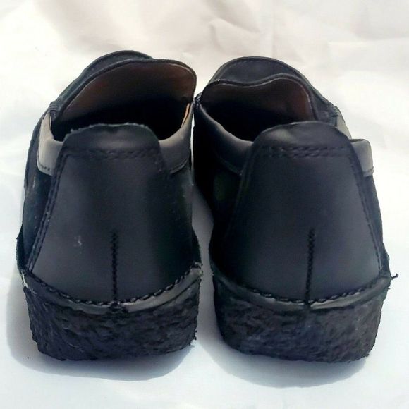 Lands’ End Black Suede‎ Leather Loafers Crepe Sole Made in Brazil Size 9 Women - Picture 2 of 7